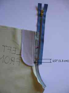 17 zipper behind pressed edge