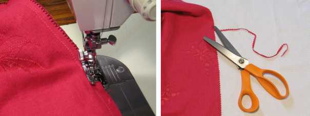 overcast foot and pinking shears