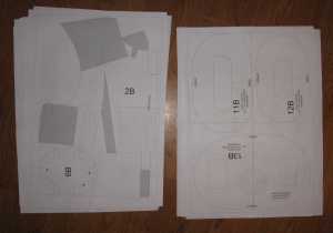 pattern pieces taped together