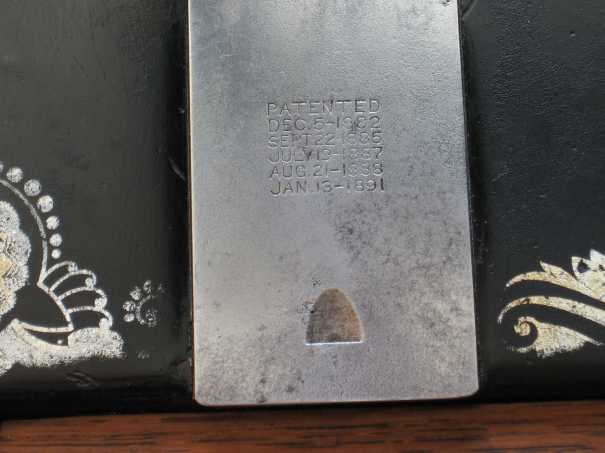 Singer 27 slide plate patent dates
