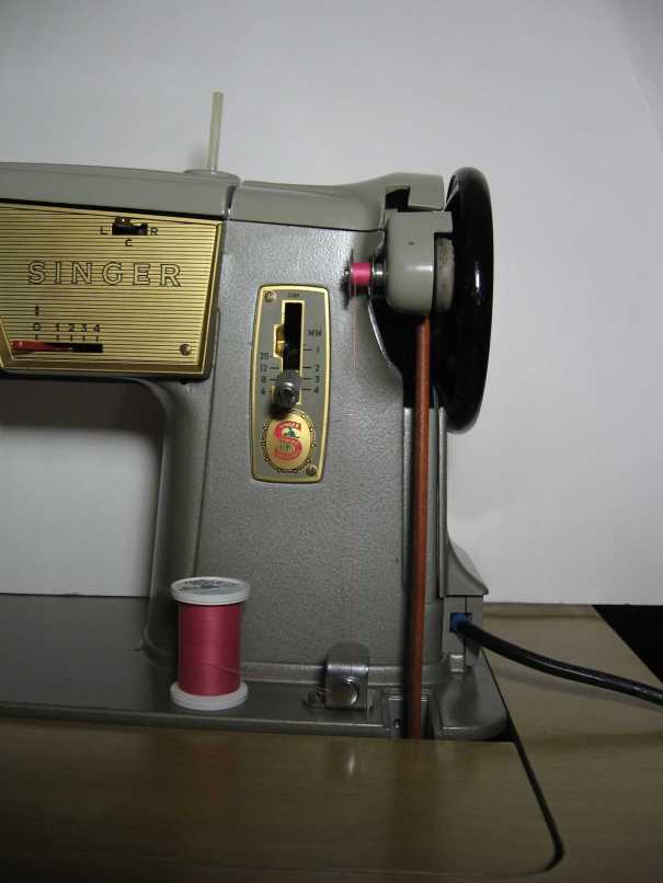 Singer 328k modified for treadling bobbin winder up