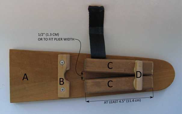Kamsnap pliers holder parts labeled