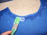 Glue stabilize neckline